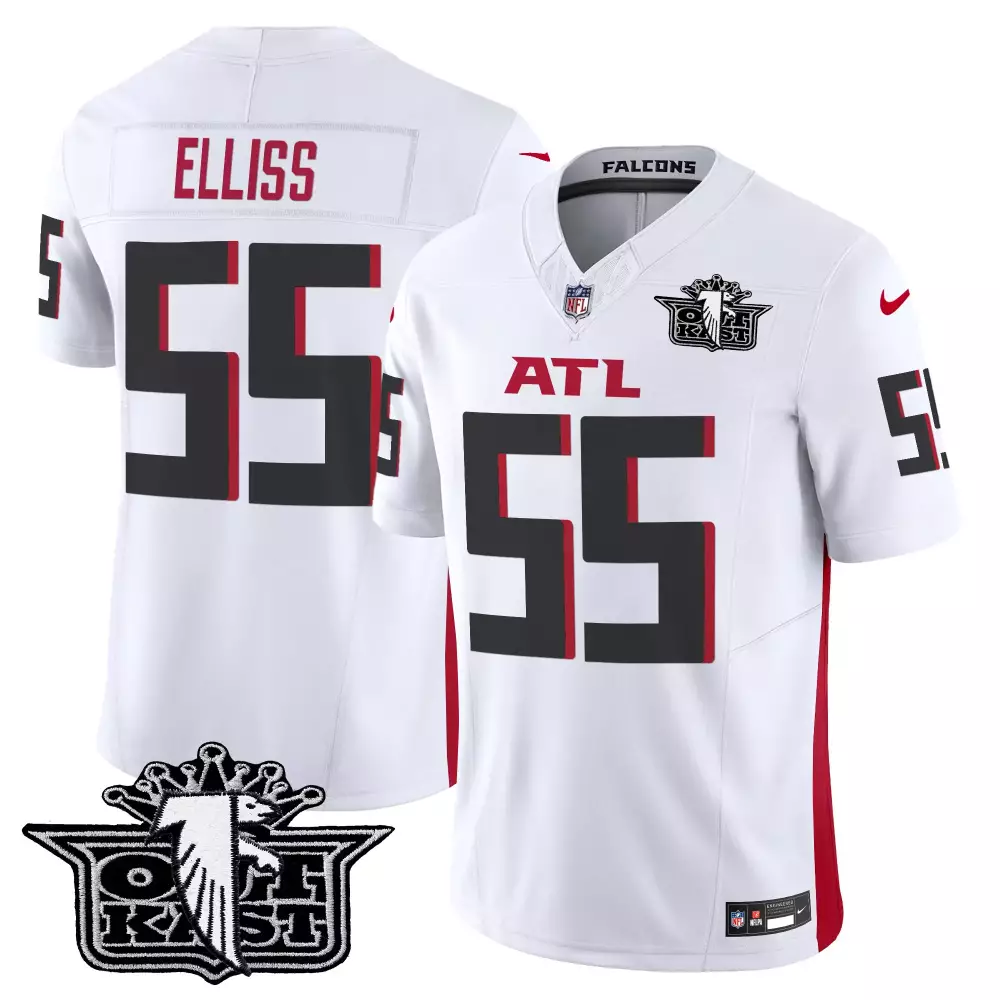 kaden elliss white mens outkast x atlanta falcons 2024 vapor limited jersey v2 all stitched