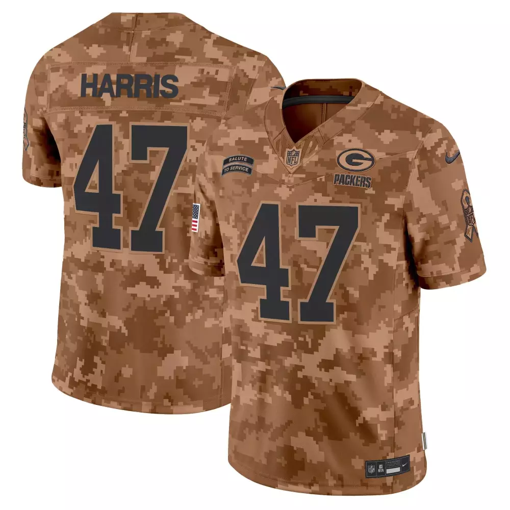 Josh Jacobs Brown Camo Packers 2024 Salute to Service Vapor Limited Jersey | Stitched Fan Gear for Men, Women & Youth