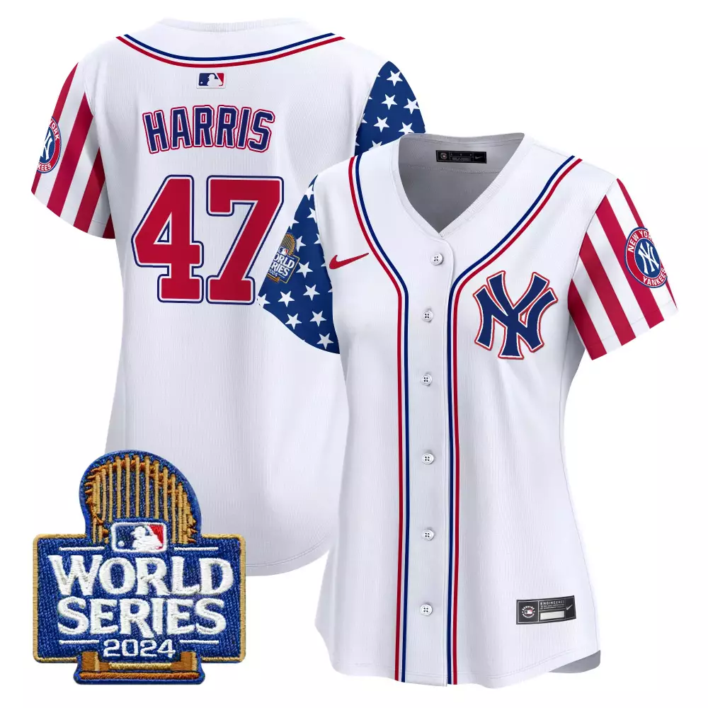 kamala harris royal womens new york yankees american style 2024 world series vapor premier limited jersey all stitched
