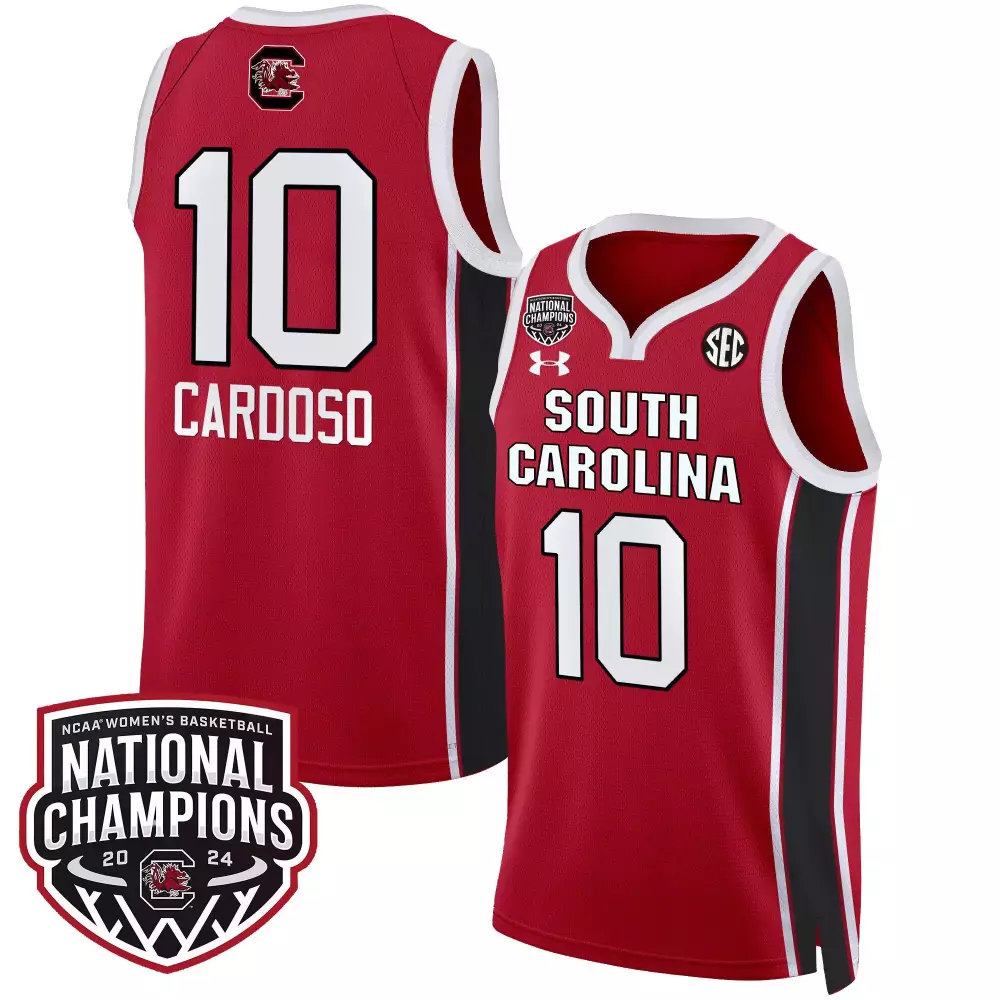 kamilla cardoso red womens size south carolina gamecocks 2024 final four basketball jersey v2 women patch all stitched