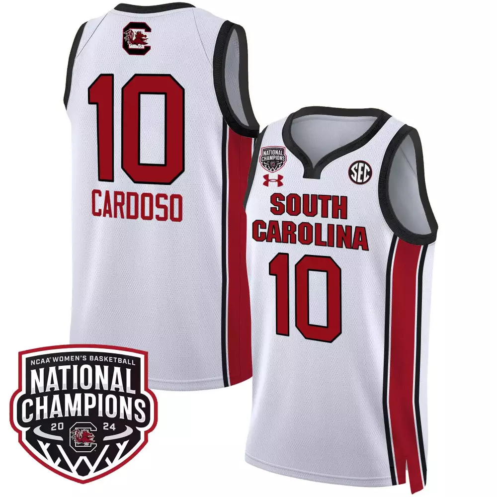kamilla cardoso white womens size south carolina gamecocks 2024 final four basketball jersey v2 women patch all stitched
