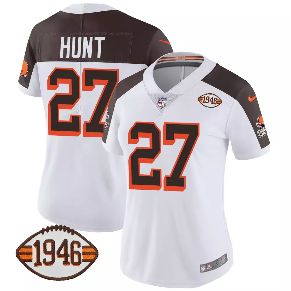 kareem hunt inverted mens cleveland browns 32 jim brown memorial patch jersey all stitched