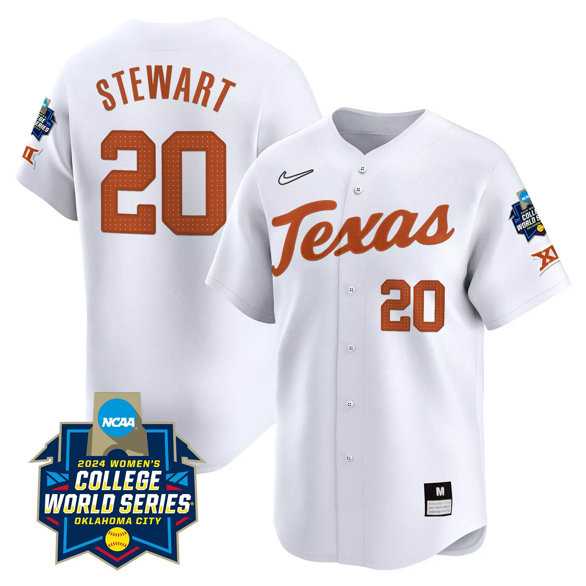 katie stewart white gold youths size texas longhorns womens college world series champions vapor premier limited jersey
