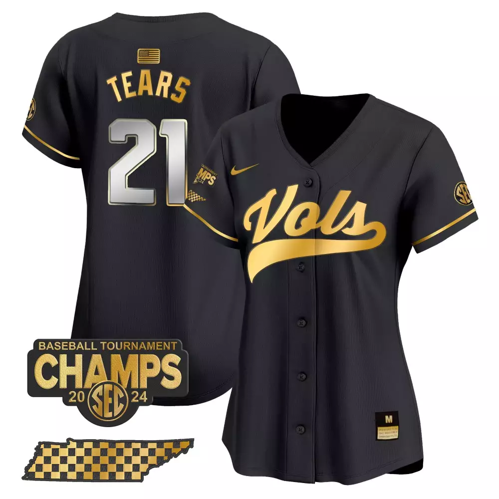 kavares tears black gold mens tennessee volunteers checkerboard 2024 tournament champions vapor premier limited jersey a