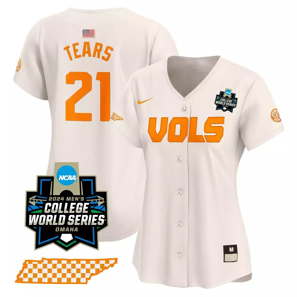 kavares tears cream mens tennessee volunteers 2024 tournament champs world series vapor premier limited jersey all stitc