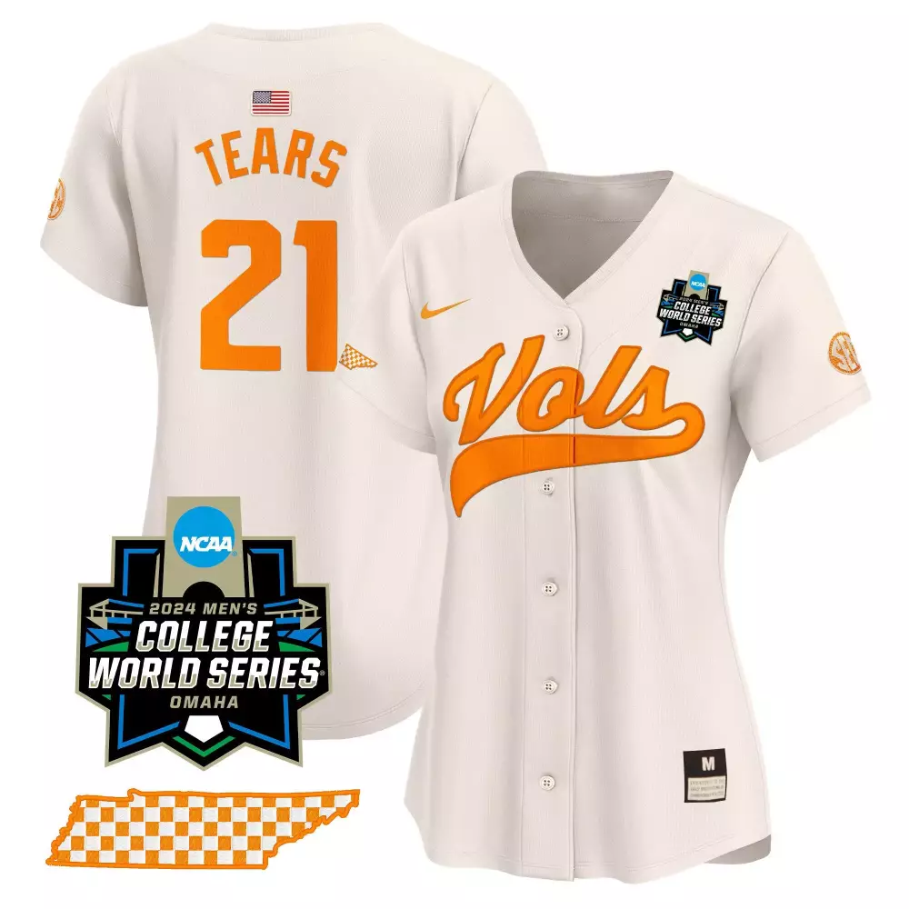 kavares tears cream mens tennessee volunteers 2024 tournament champs world series vapor premier limited jersey all stitc