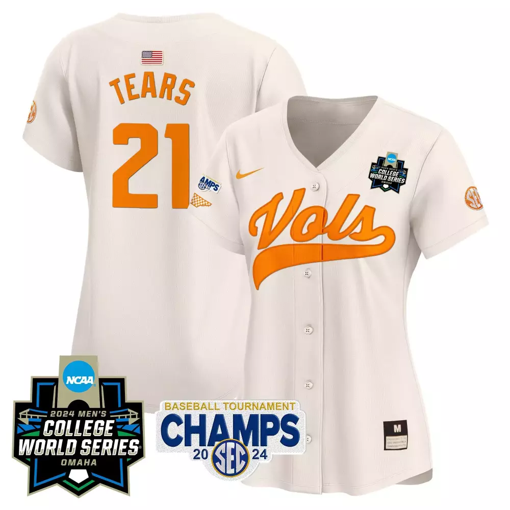 kavares tears cream mens tennessee volunteers 2024 tournament champs world series vapor premier limited jersey all stitc