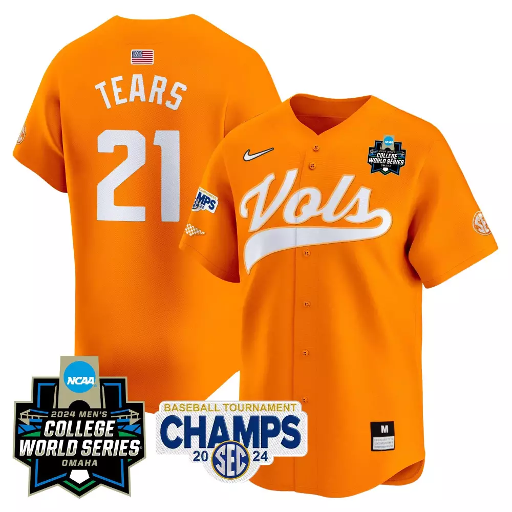 kavares tears orange mens tennessee volunteers 2024 tournament champs world series vapor premier limited jersey all stit