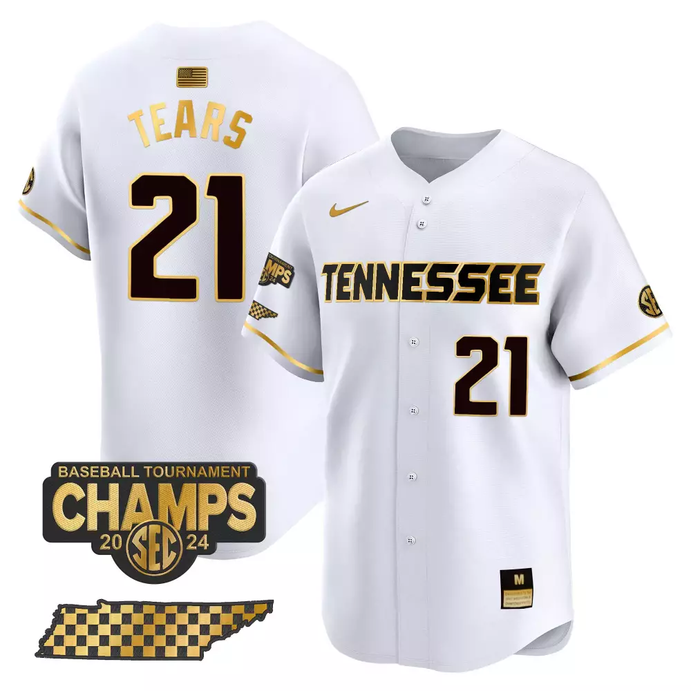 kavares tears white gold mens tennessee volunteers 2024 college world series vapor premier limited jersey v2 all stitche