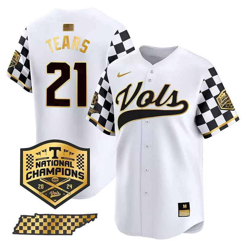 kavares tears white gold mens tennessee volunteers 2024 college world series vapor premier limited jersey v2 all stitche
