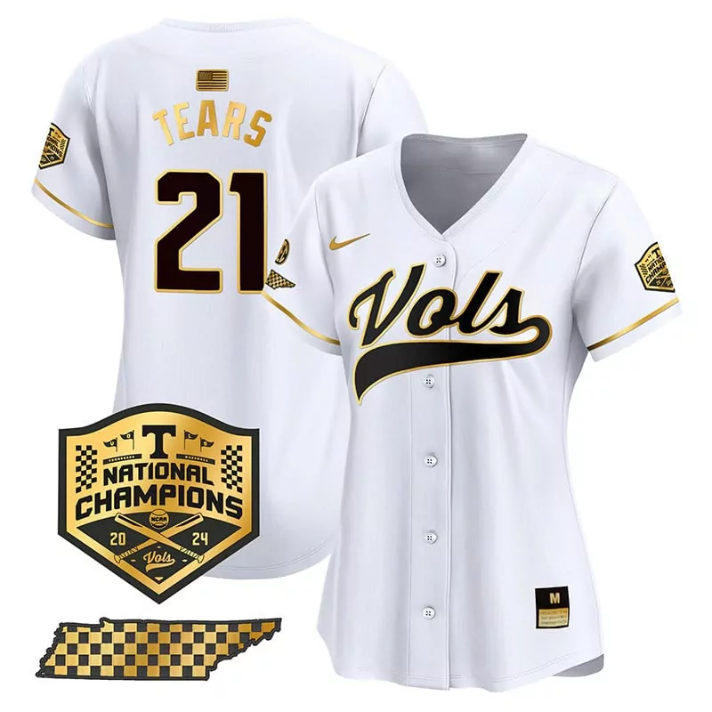 kavares tears white gold mens tennessee volunteers checkerboard 2024 tournament champions vapor premier limited jersey a