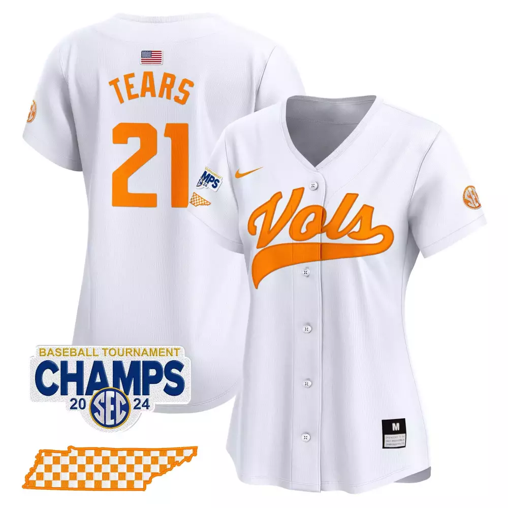 kavares tears white mens tennessee volunteers checkerboard 2024 tournament champions vapor premier limited jersey all st