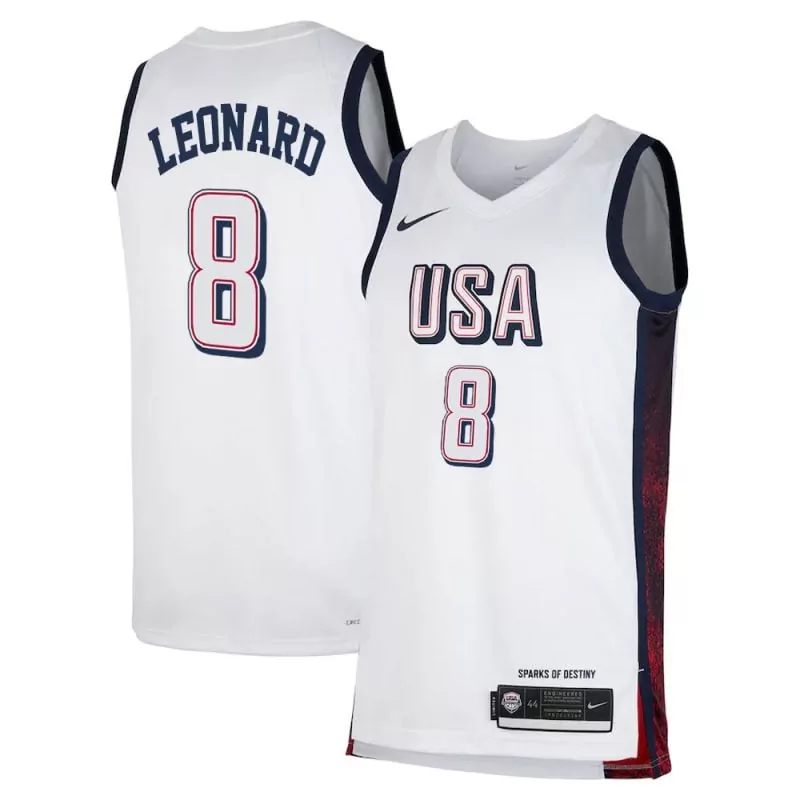 kawhi leonard women mens usa basketball national team 2024 white jersey