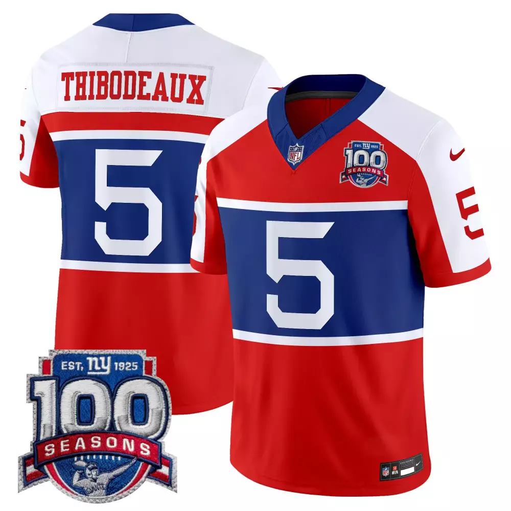 kayvon thibodeaux red alternate mens new york giants century red 100th season commemorative vapor jersey all stitched