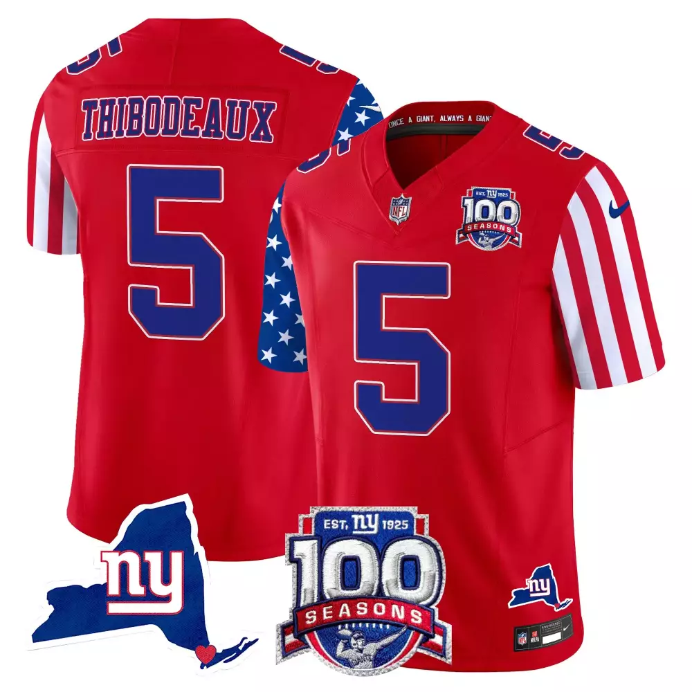 kayvon thibodeaux red alternate mens new york giants century red 100th season commemorative vapor jersey all stitched