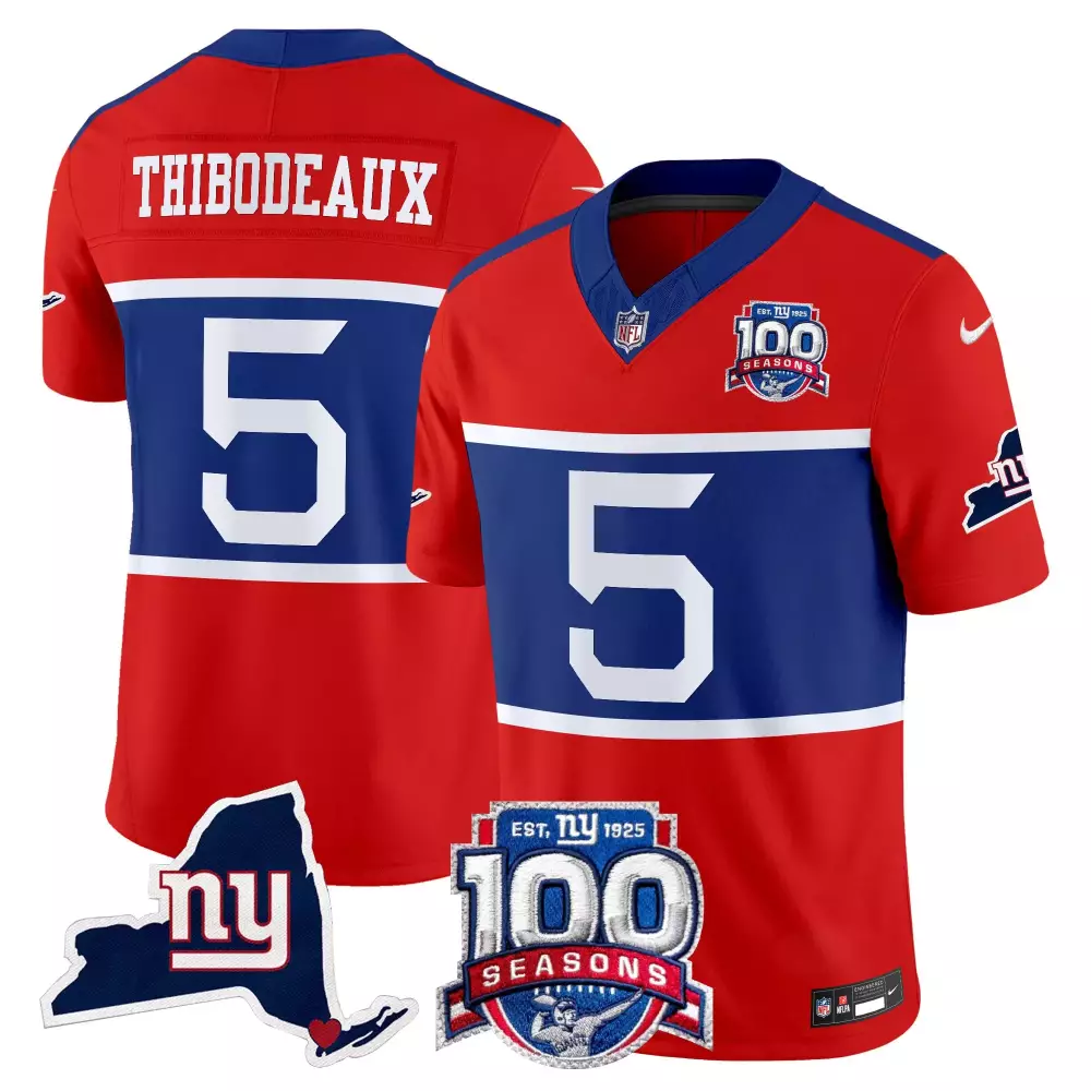 kayvon thibodeaux red alternate mens new york giants century red 100th season commemorative vapor jersey all stitched