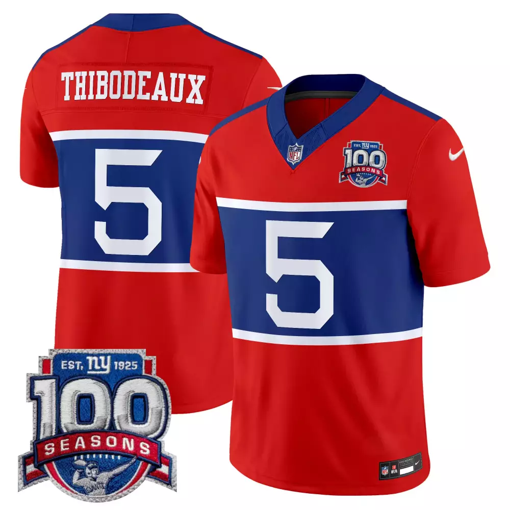 kayvon thibodeaux red alternate mens new york giants century red 100th season commemorative vapor jersey all stitched