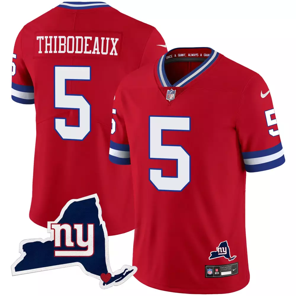 kayvon thibodeaux red mens new york giants new york state map patch limited jersey all stitched