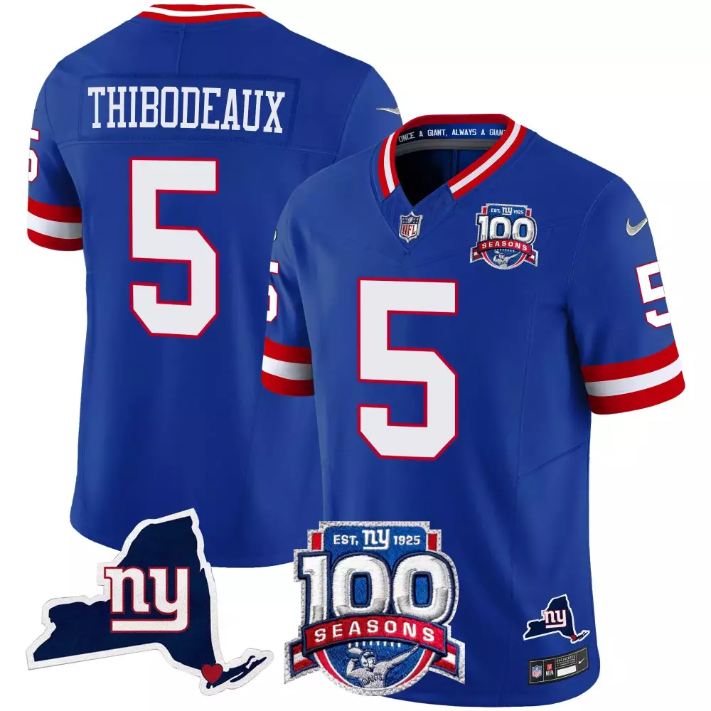 kayvon thibodeaux royal mens new york giants 100th season state patch vapor limited jersey all stitched