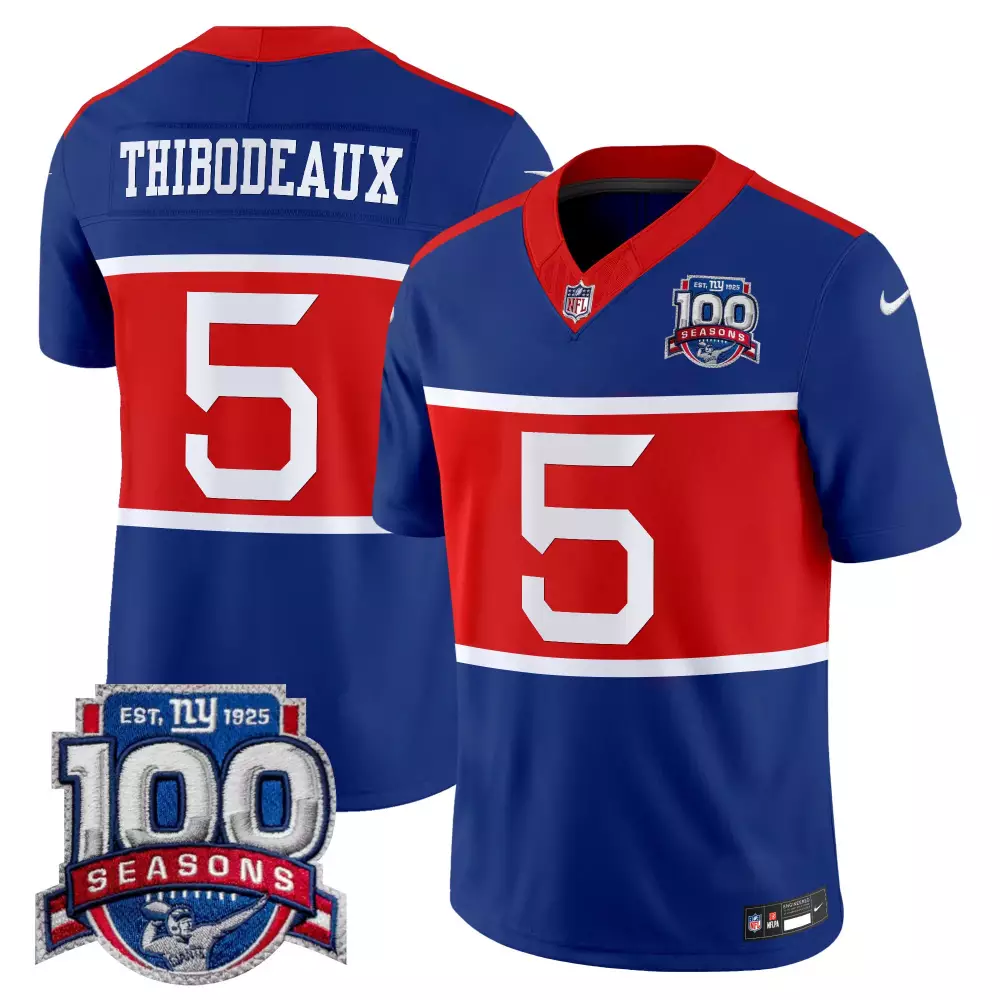 kayvon thibodeaux royal mens new york giants 100th season state patch vapor limited jersey all stitched