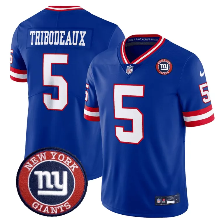 kayvon thibodeaux royal mens new york giants 100th season state patch vapor limited jersey all stitched