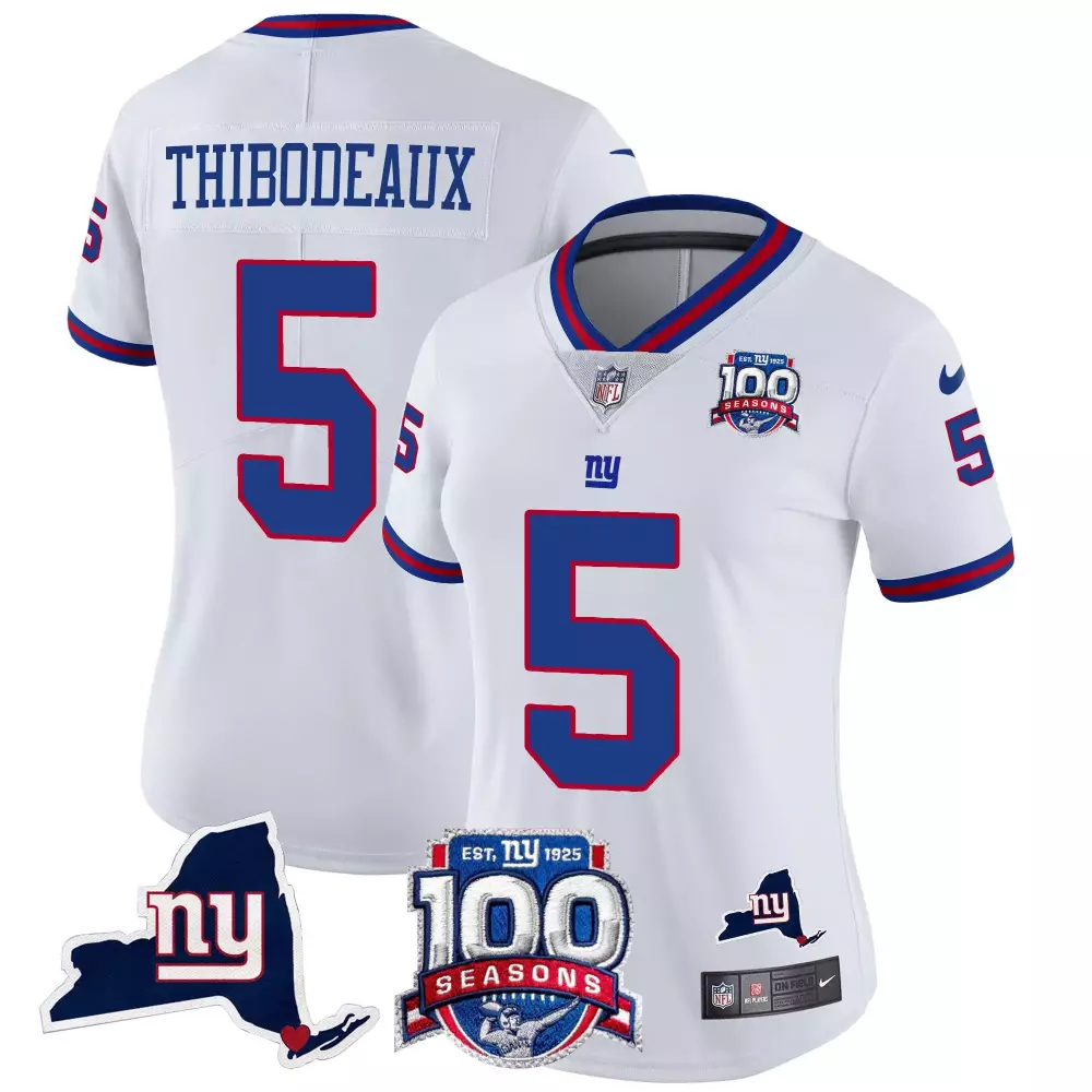 kayvon thibodeaux white womens new york giants 100th season state patch vapor limited jersey all stitched