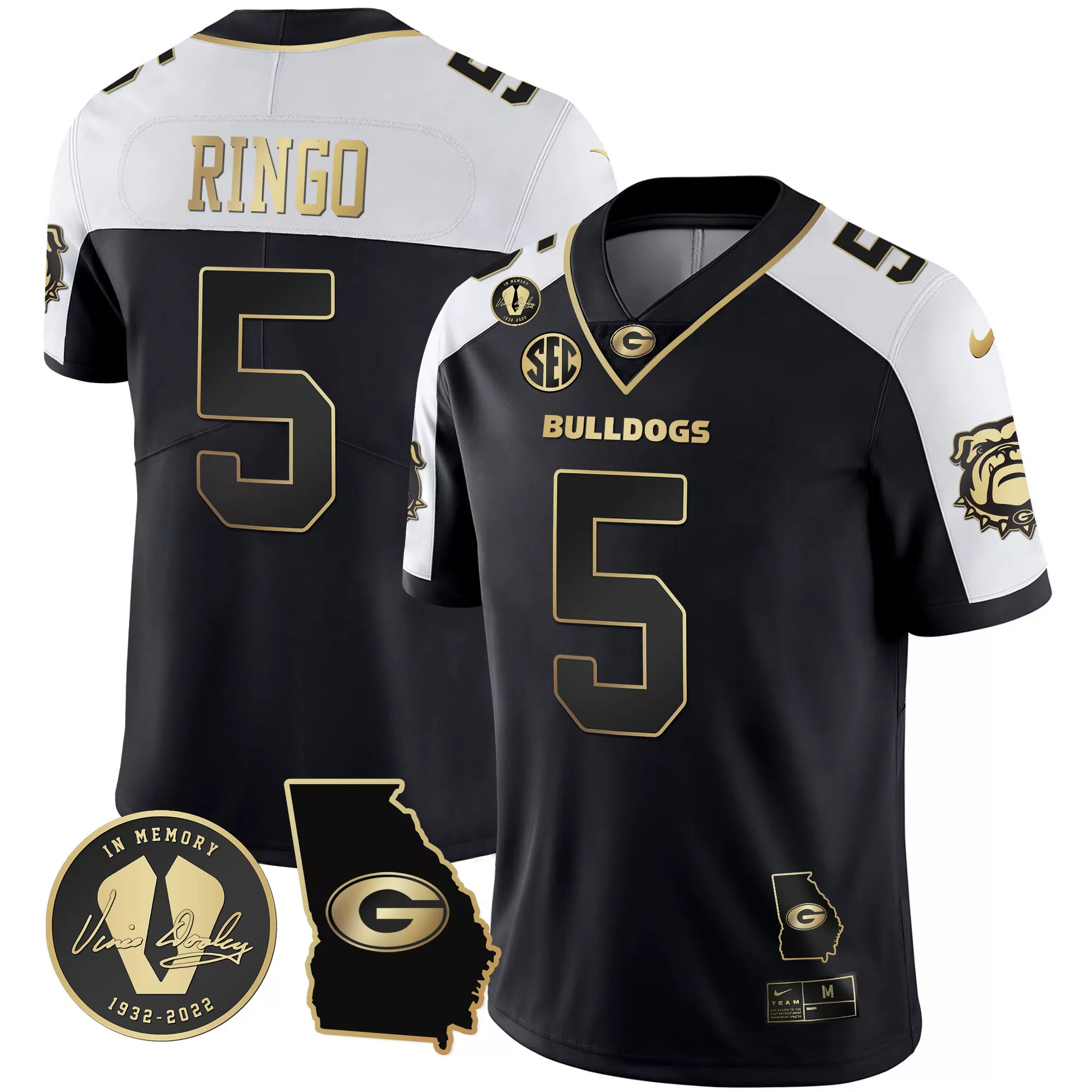 kelee ringo alternate mens georgia bulldogs 2023 vapor jersey v2 georgia map all stitched
