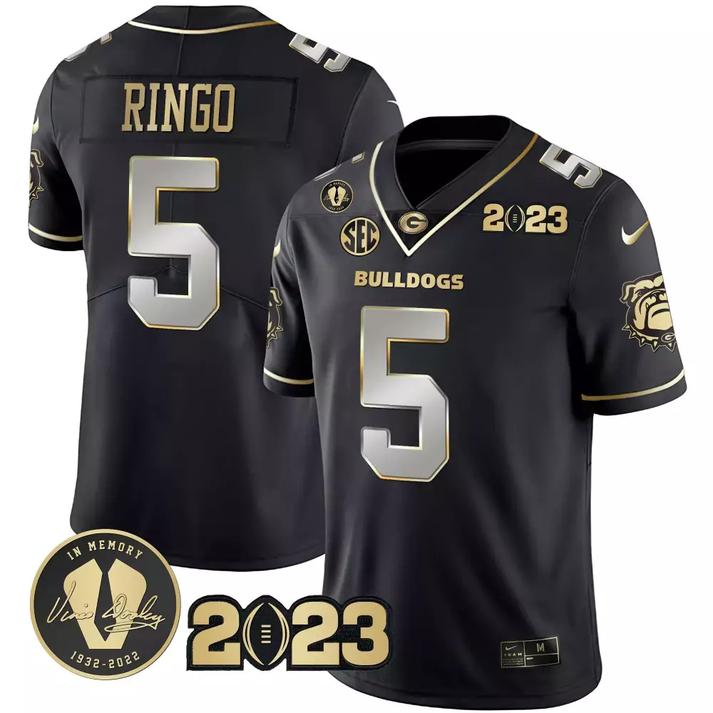 Kelee Ringo Georgia Bulldogs 2023 Champions Jersey | Black Limited Edition | Stitched Fan Gear for Youth
