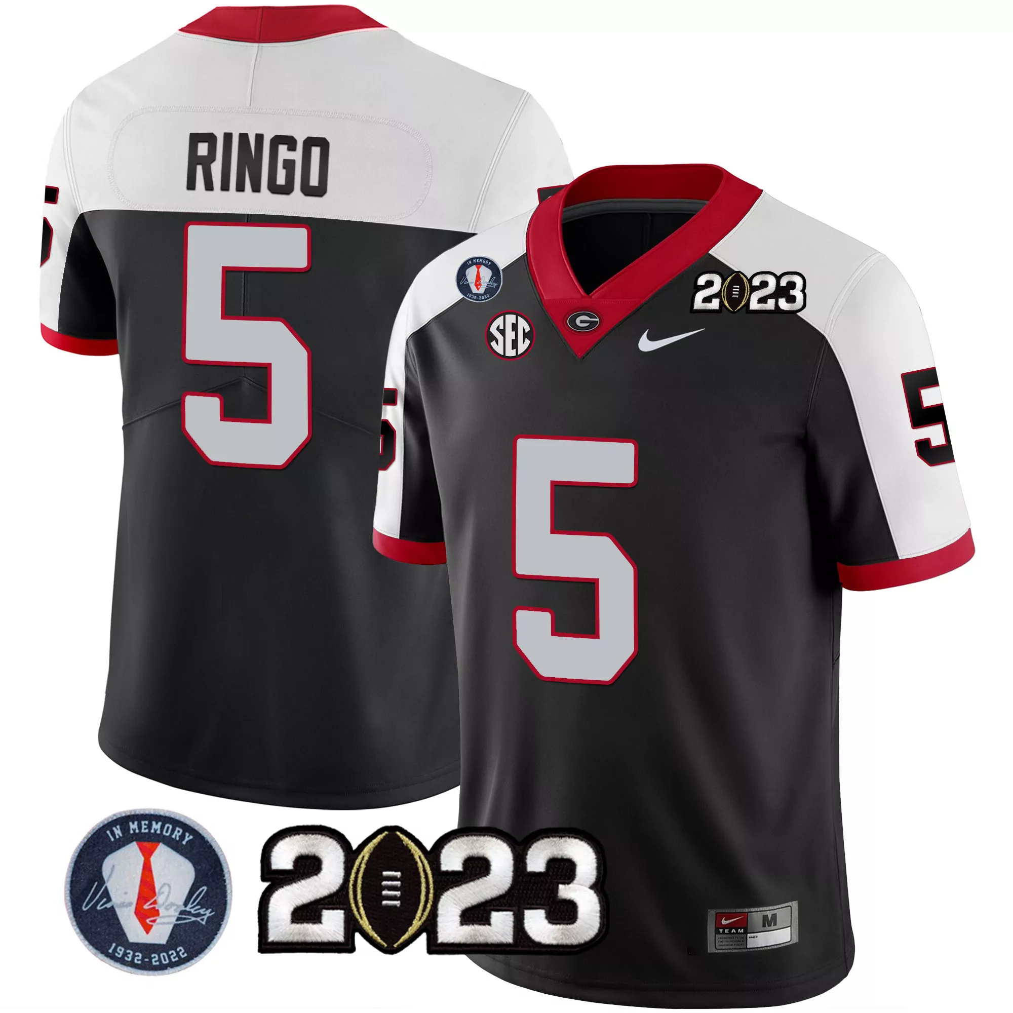 kelee ringo black mens georgia bulldogs 2023 champions alternate jersey all stitched