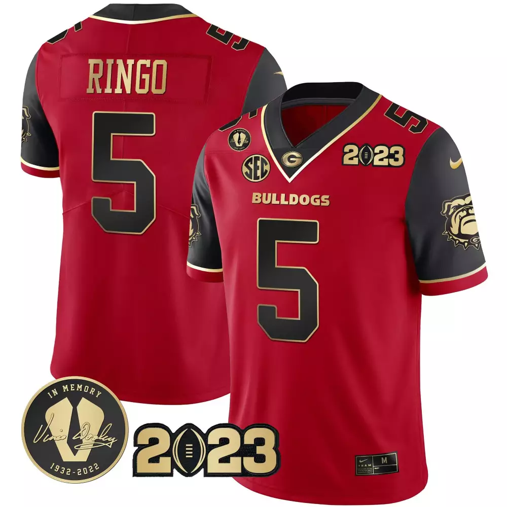 Kelee Ringo Red & Gold 2023 Champions V2 Jersey | All Stitched | Replica Fan Gear for Men, Women & Youth