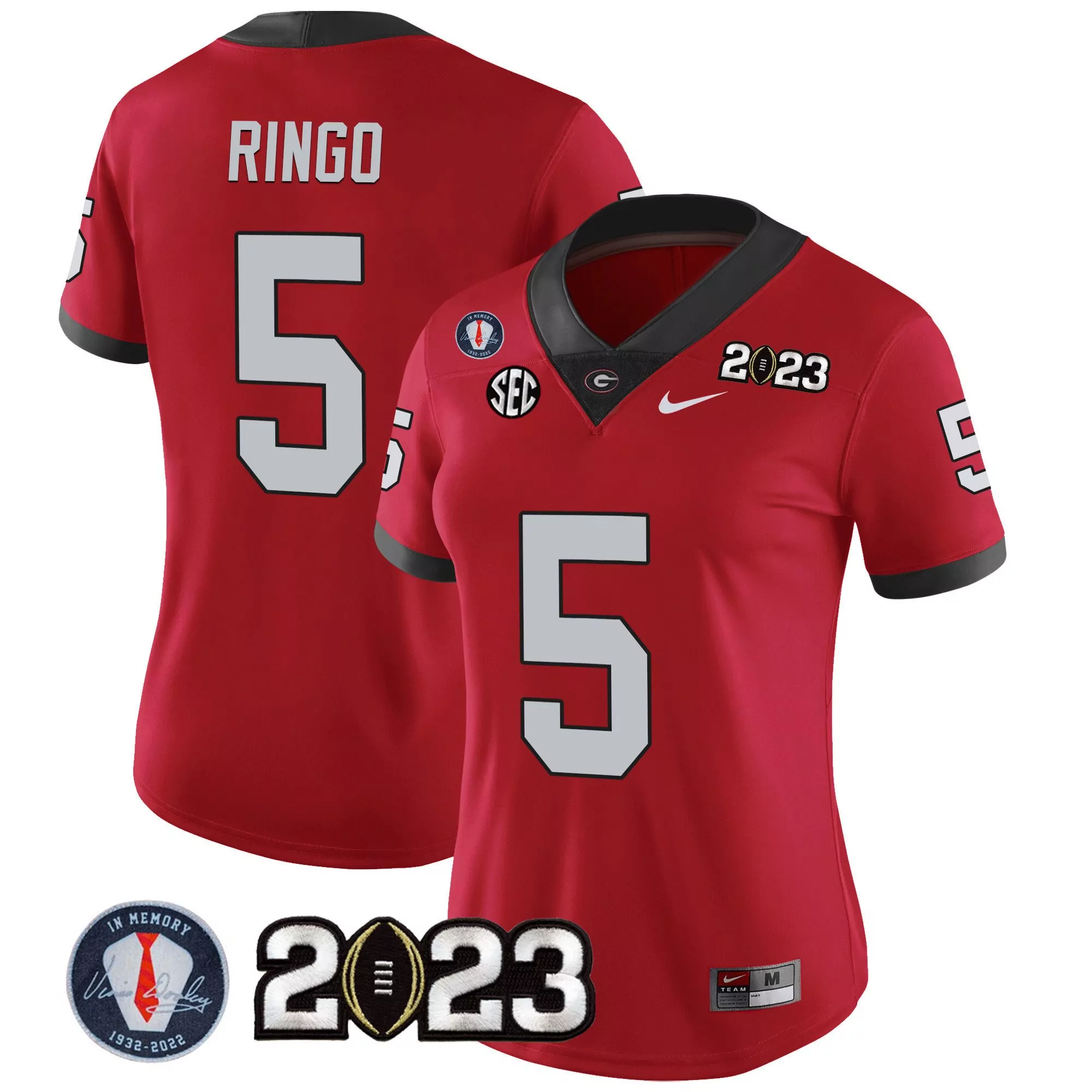 kelee ringo red womens georgia bulldogs 2023 champions jersey all stitched