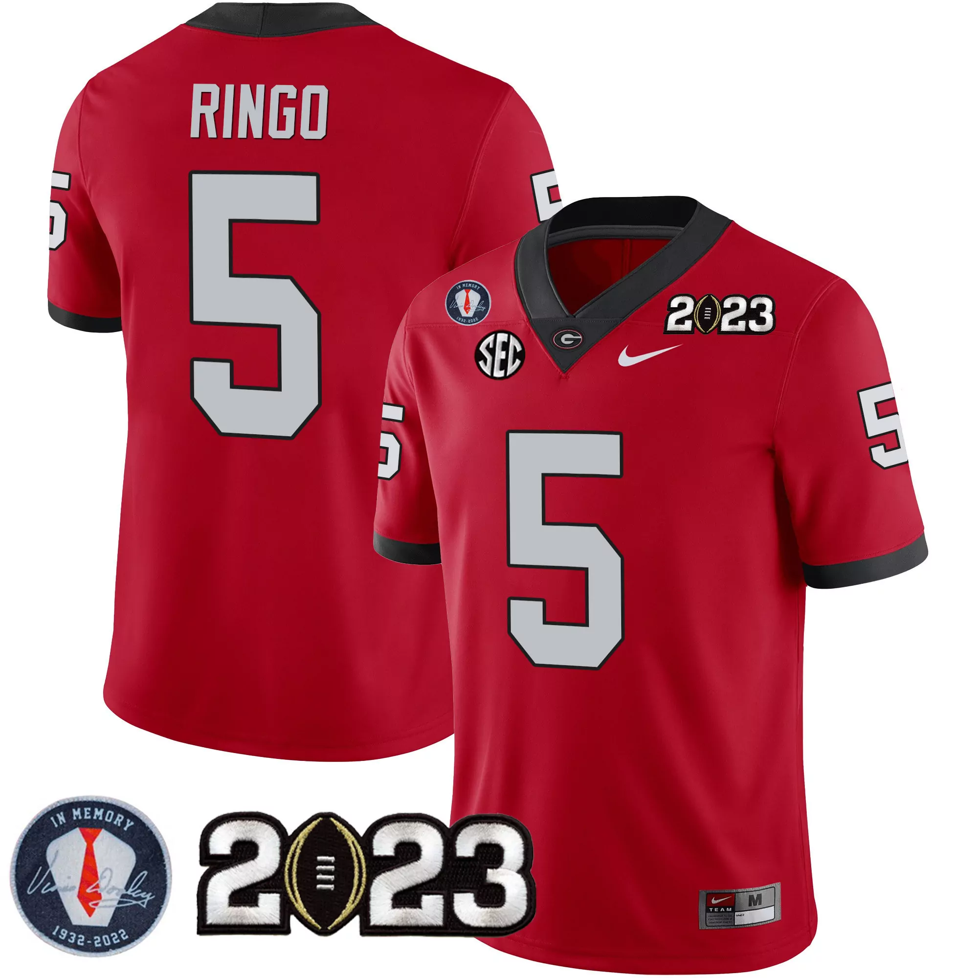 kelee ringo red youths georgia bulldogs 2023 champions jersey all stitched