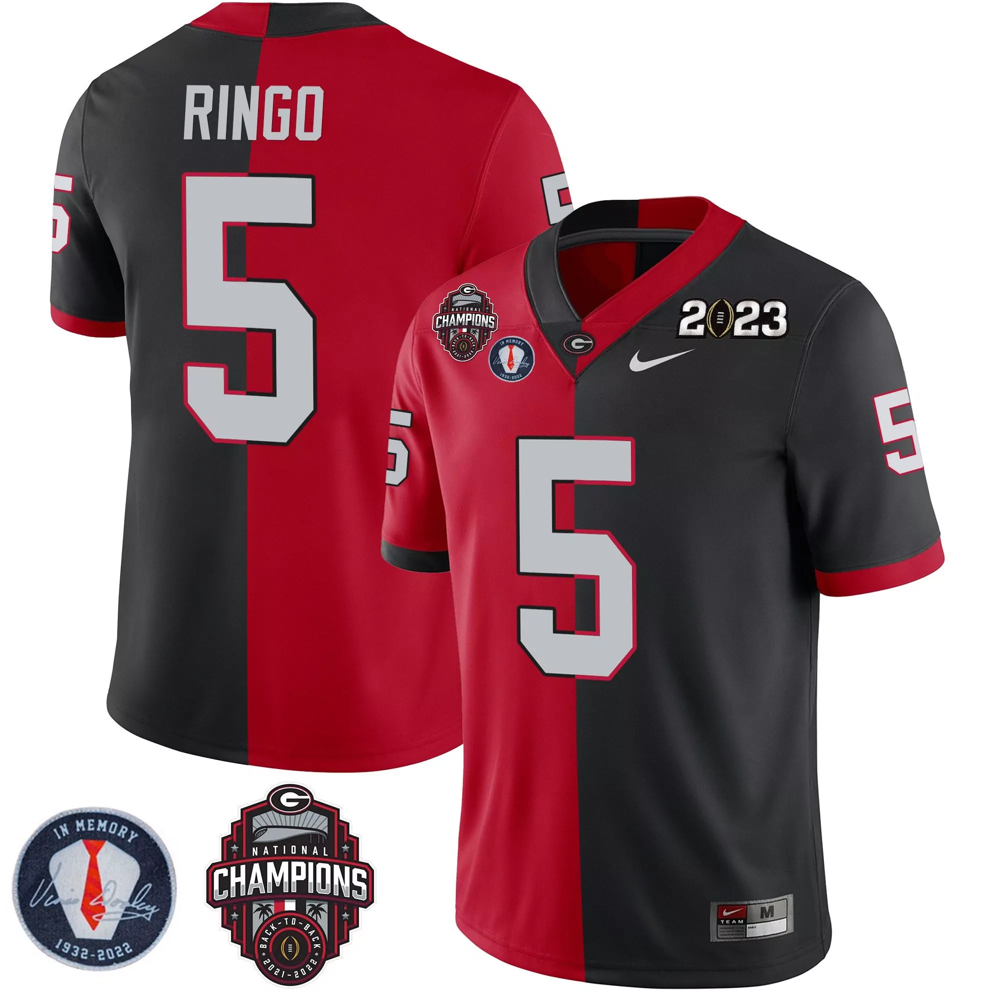 kelee ringo red youths georgia bulldogs 2023 champions jersey all stitched