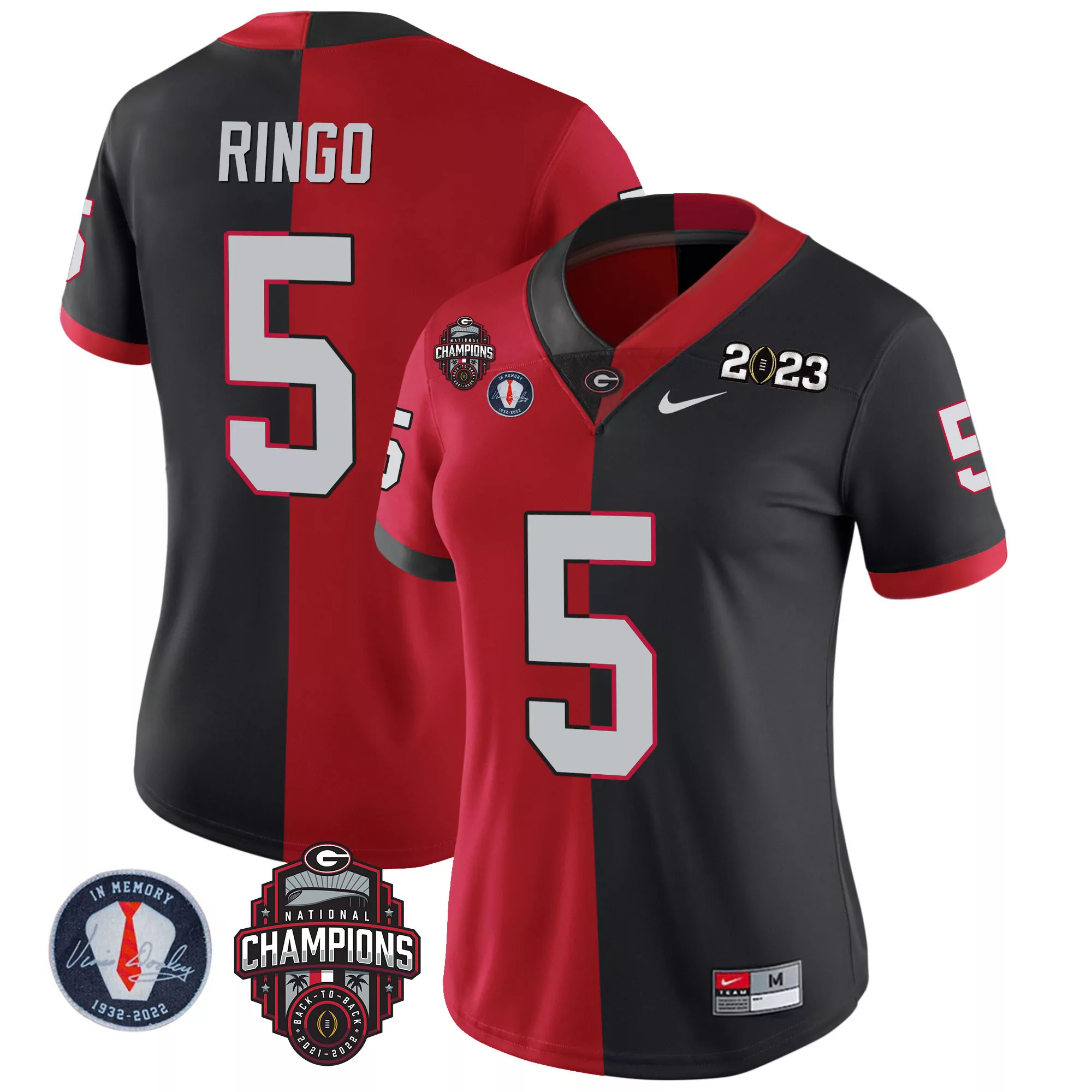 kelee ringo red youths georgia bulldogs 2023 champions jersey all stitched