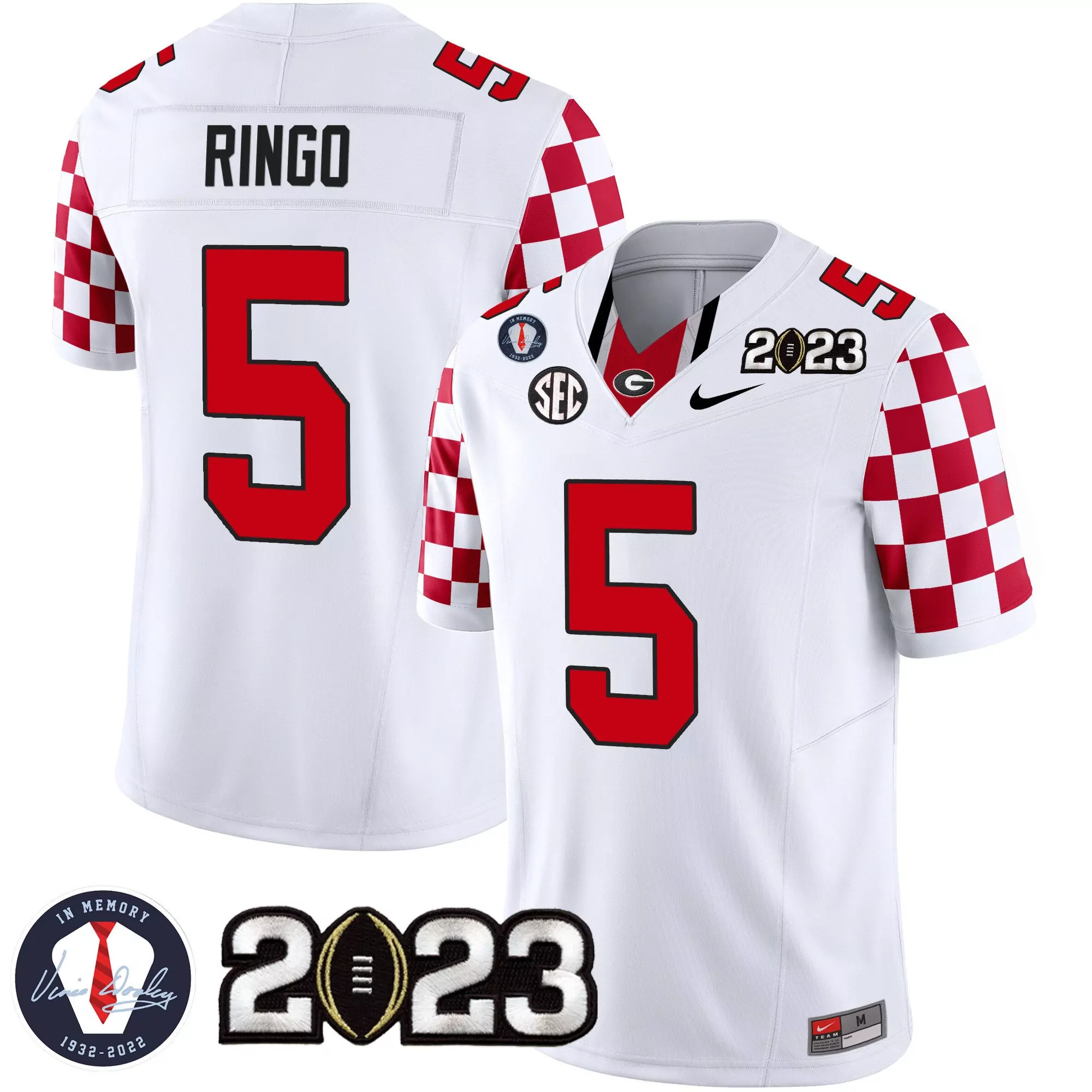 kelee ringo white gold womens georgia bulldogs 2023 champions gold jersey all stitched