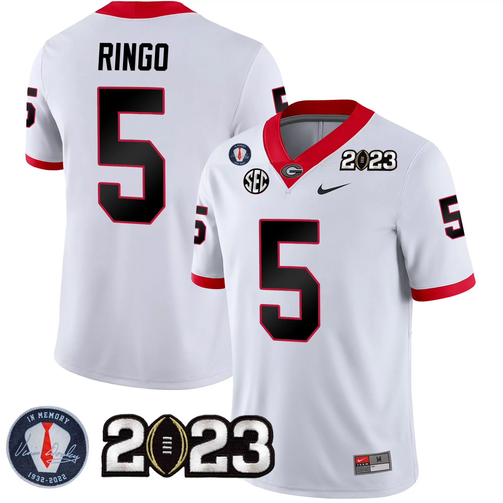 kelee ringo white gold womens georgia bulldogs 2023 champions gold jersey all stitched