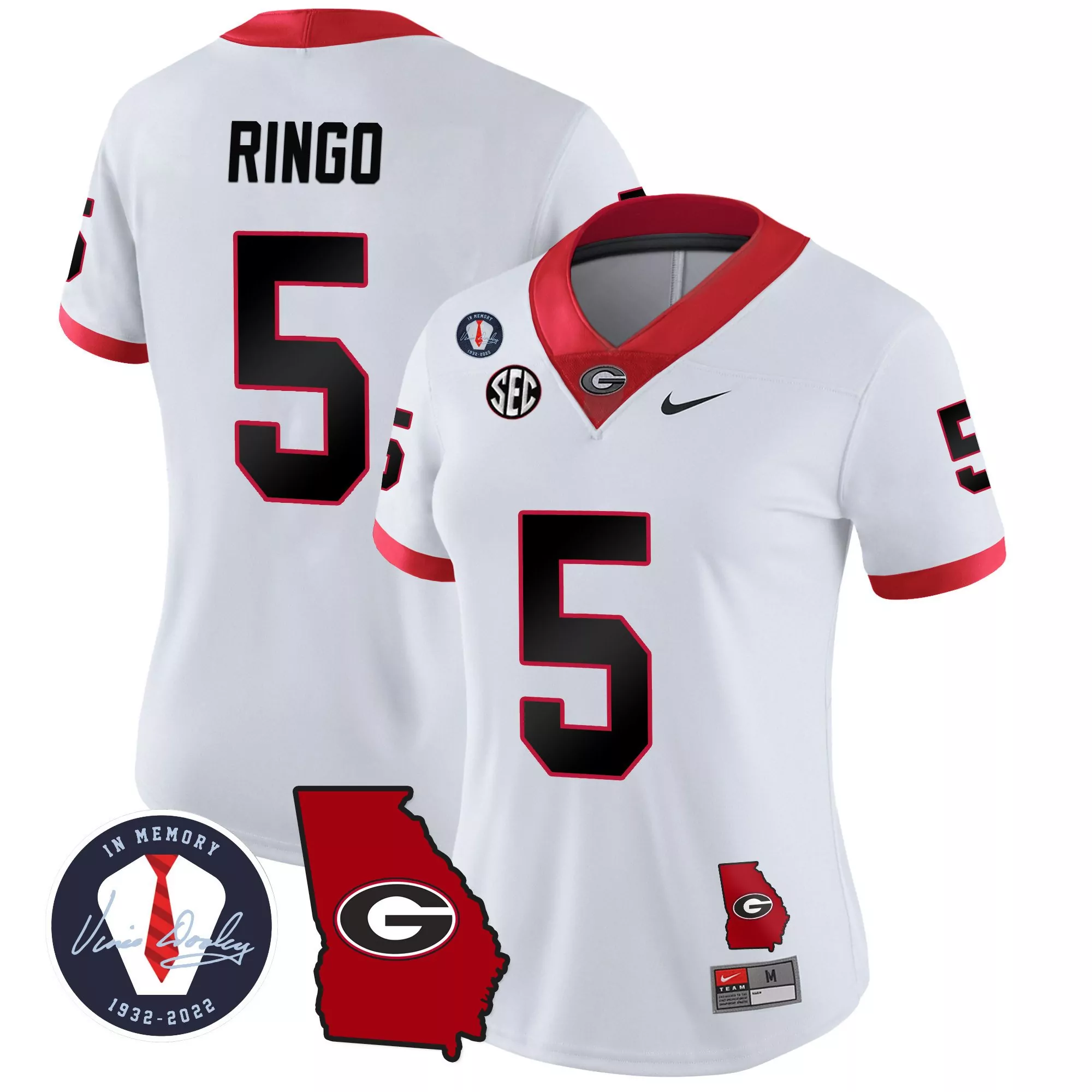 kelee ringo white mens georgia bulldogs checkerboard jersey all stitched