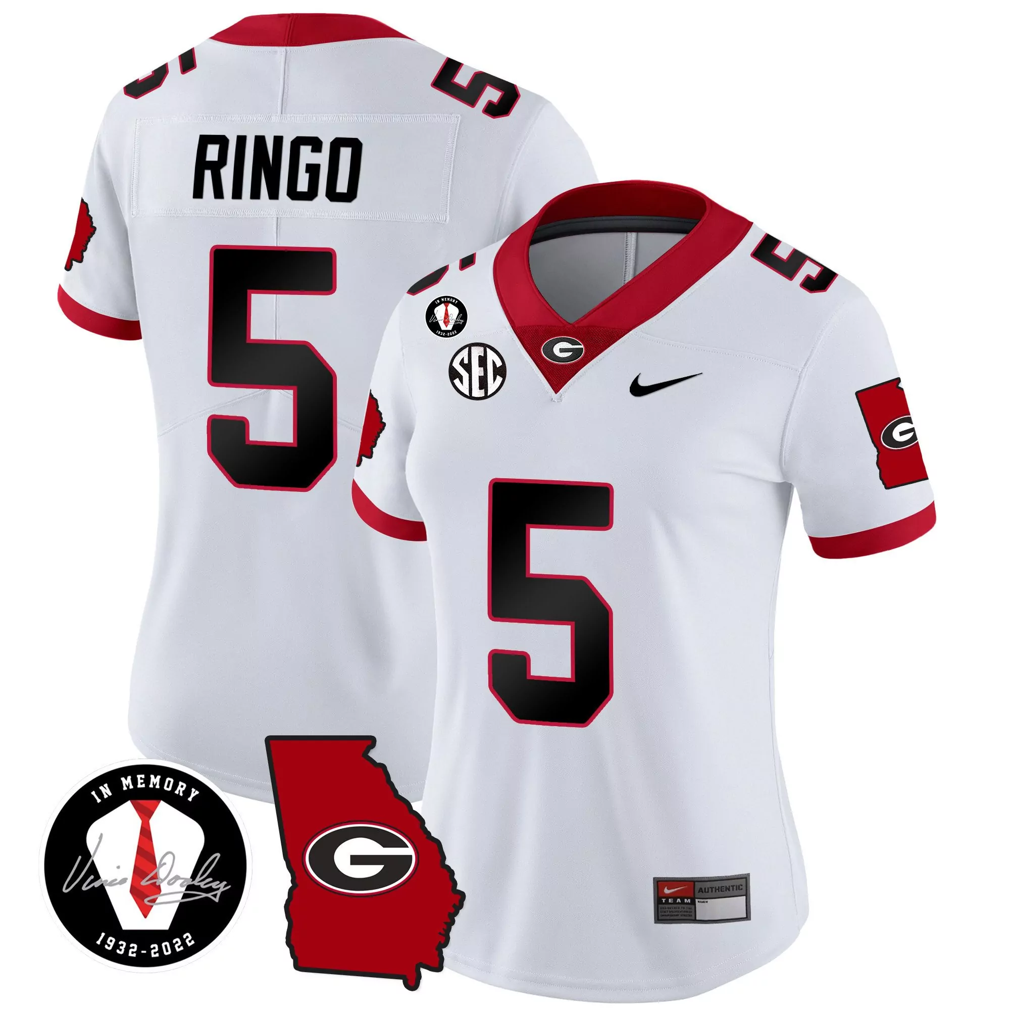 kelee ringo white mens georgia bulldogs checkerboard jersey all stitched