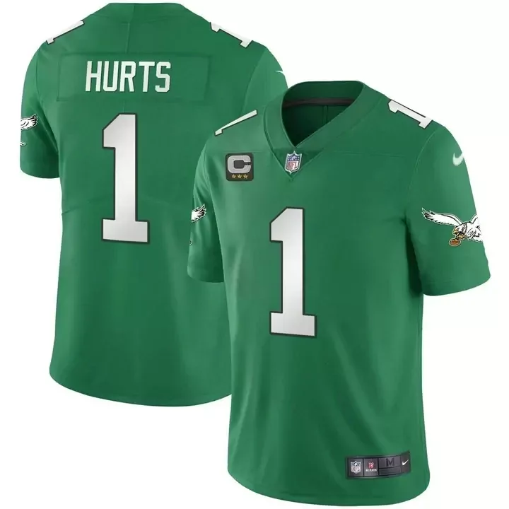 kelly green youth jalen hurts philadelphia eagles kelly green jersey all stitched