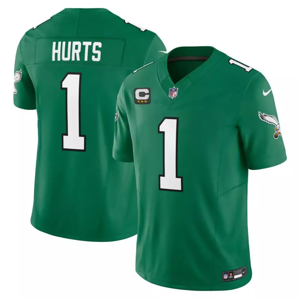 kelly green youth jalen hurts philadelphia eagles kelly green jersey all stitched
