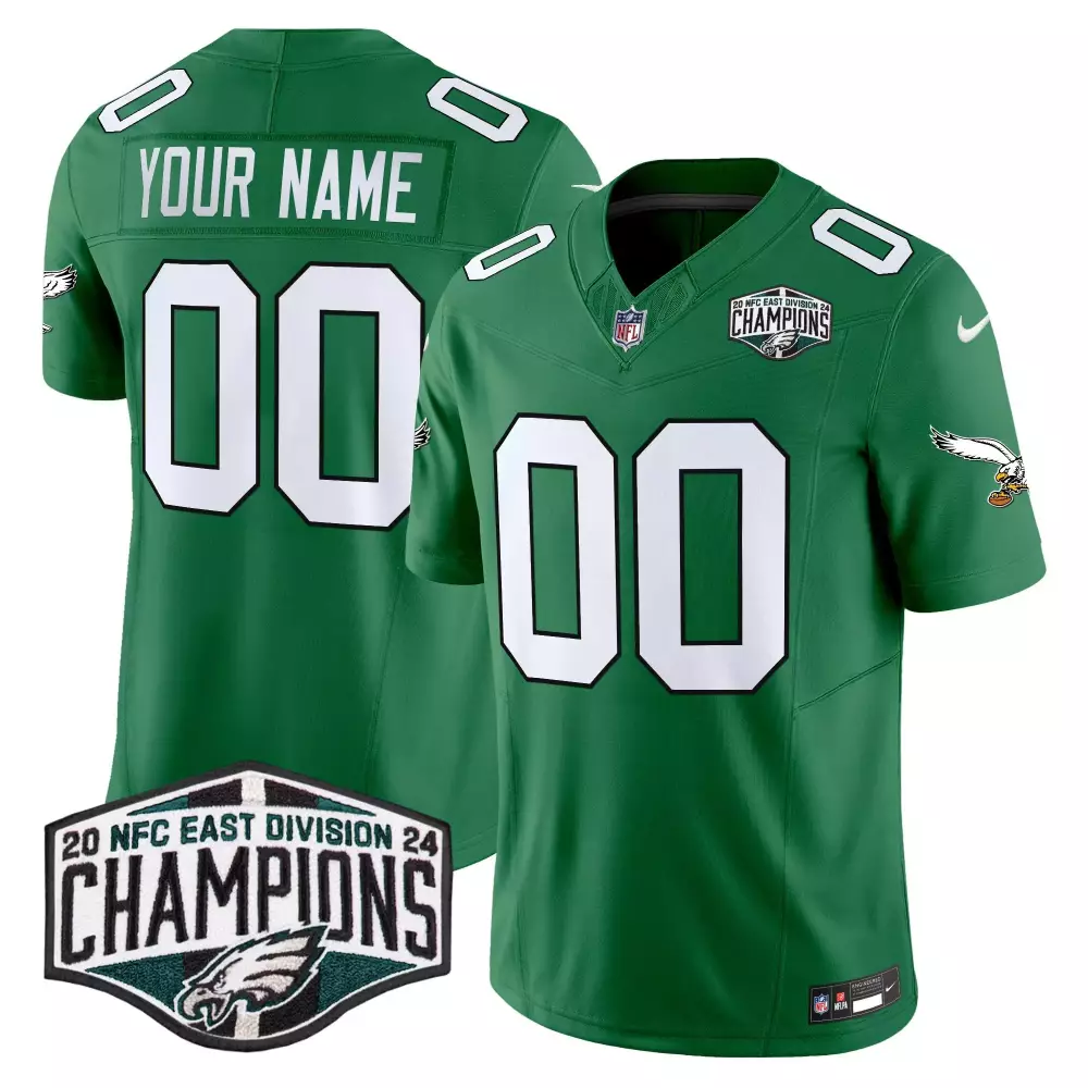 Youth Philadelphia Eagles Kelly Green Vapor Custom Jersey | All Stitched | Game Day Outfit | For Men, Women & Youth
