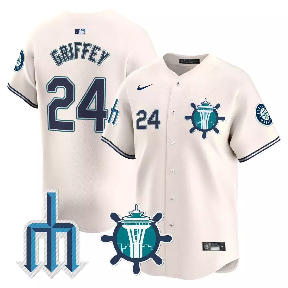 ken griffey jr cool white mens seattle mariners white gold black gold jersey all stitched