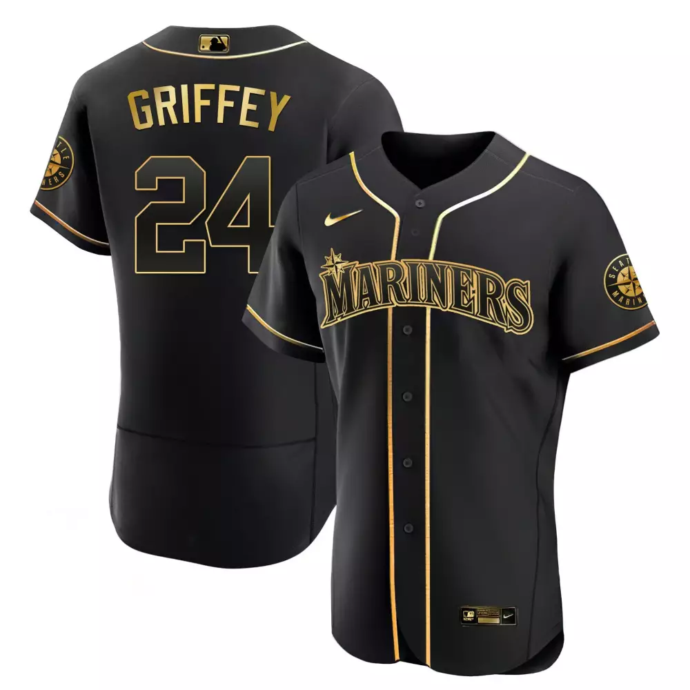 ken griffey jr cool white mens seattle mariners white gold black gold jersey all stitched