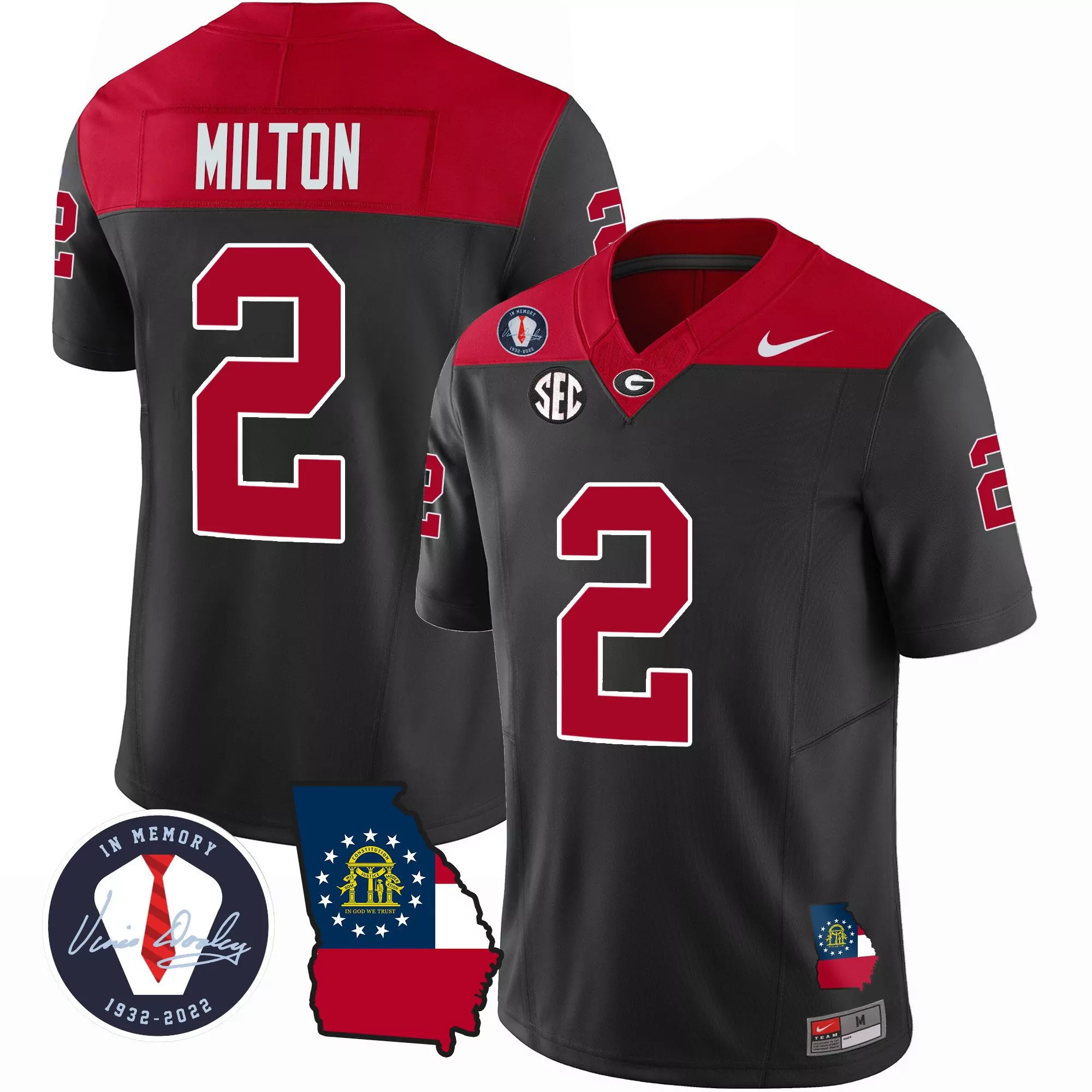 kendall milton black mens georgia bulldogs 2023 alternate vapor limited jersey all stitched