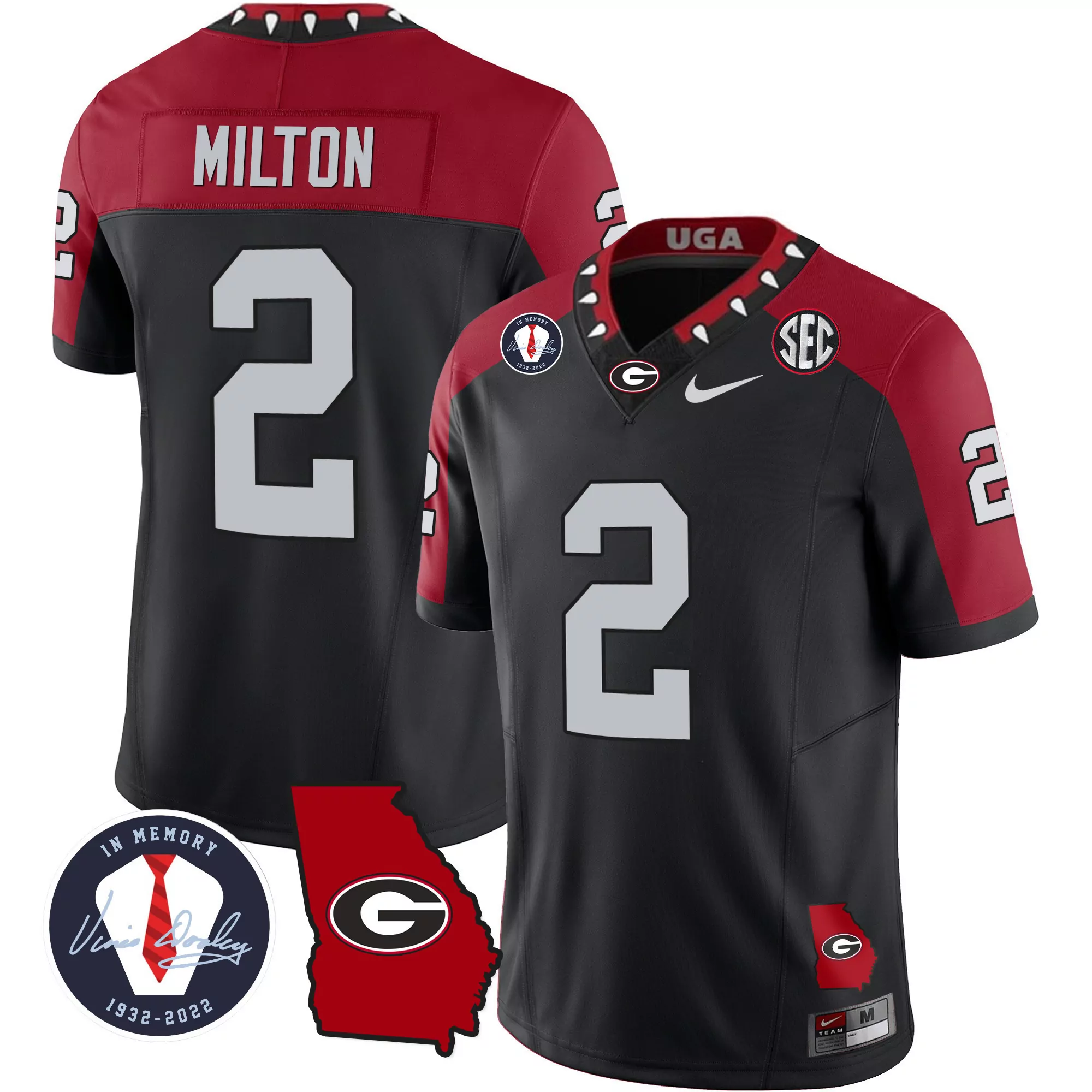 kendall milton black mens georgia bulldogs 2023 alternate vapor limited jersey all stitched