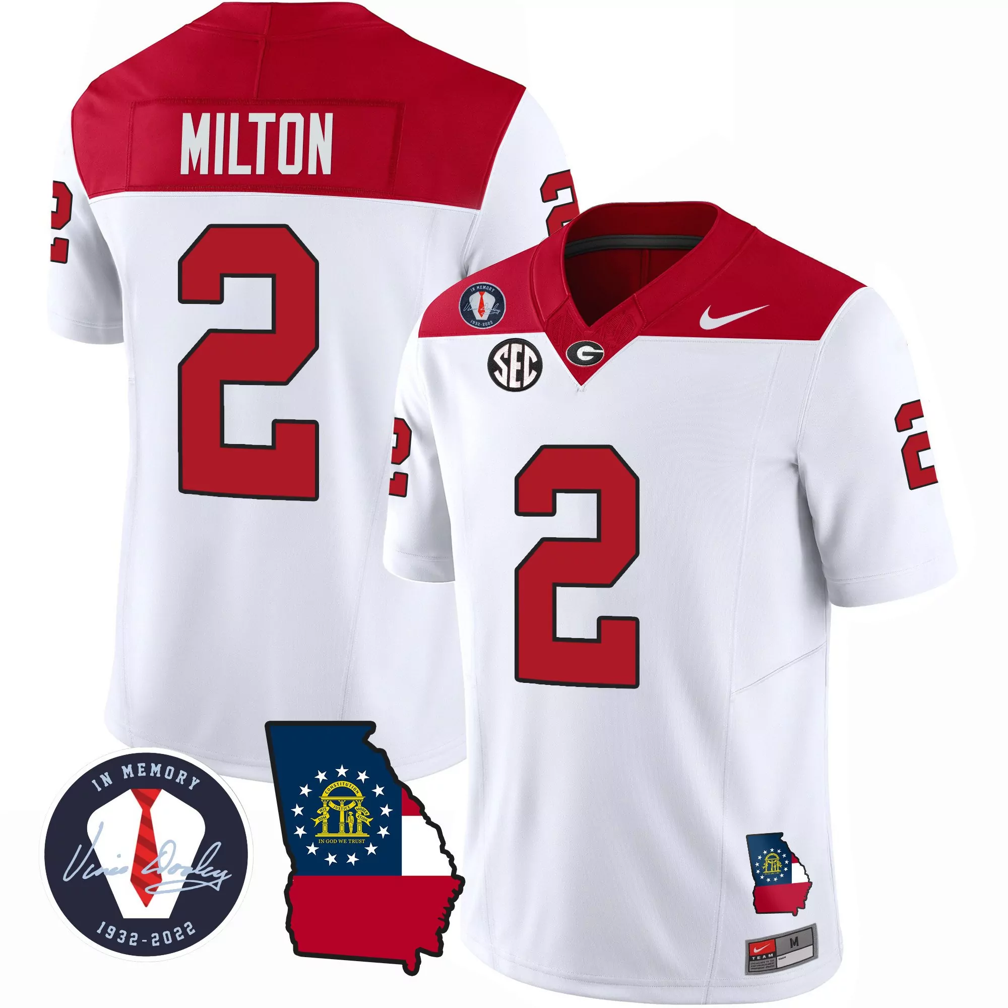 kendall milton red mens georgia bulldogs 2023 alternate vapor limited jersey all stitched