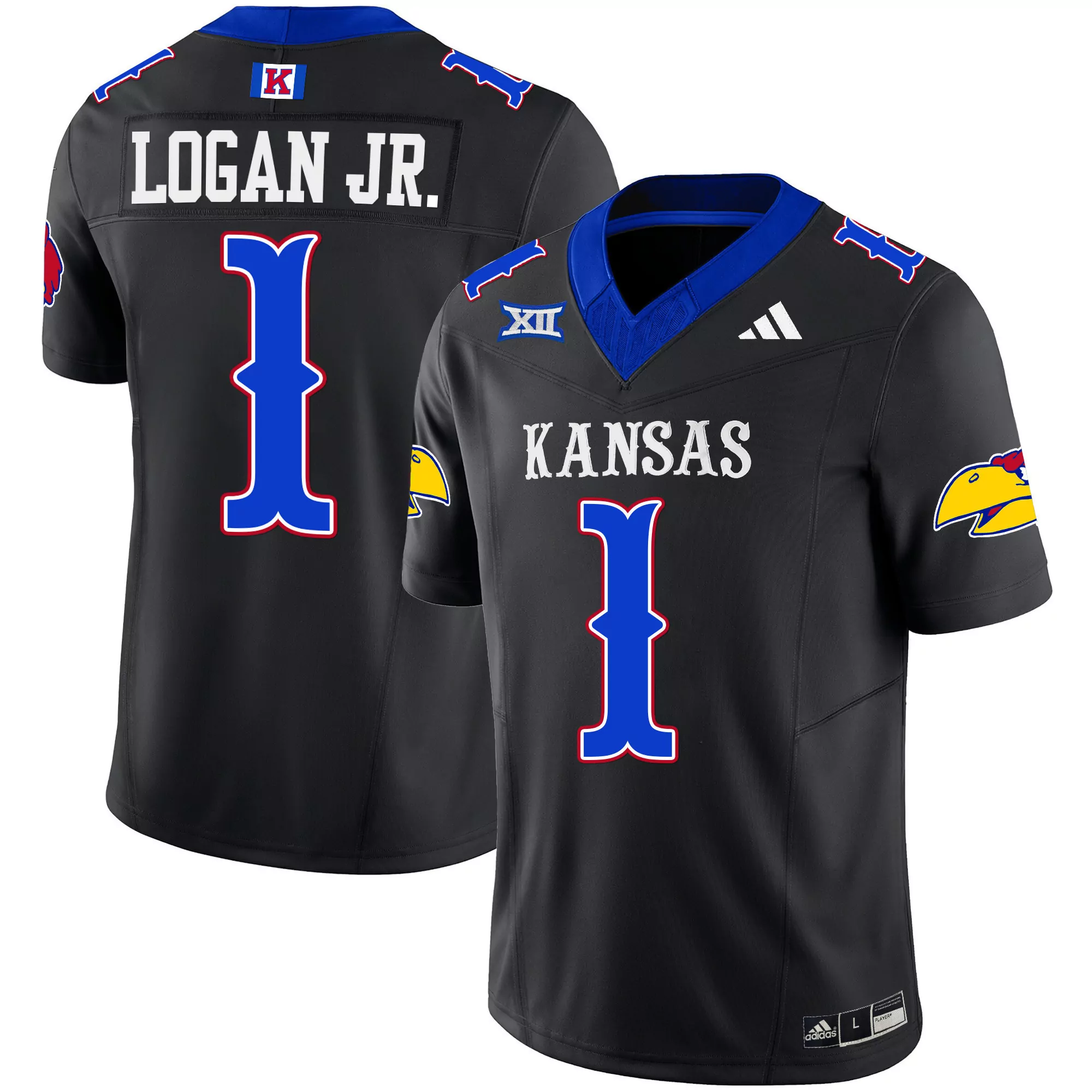 kenny logan jr black gold mens kansas jayhawks blackhawk gold vapor jersey all stitched