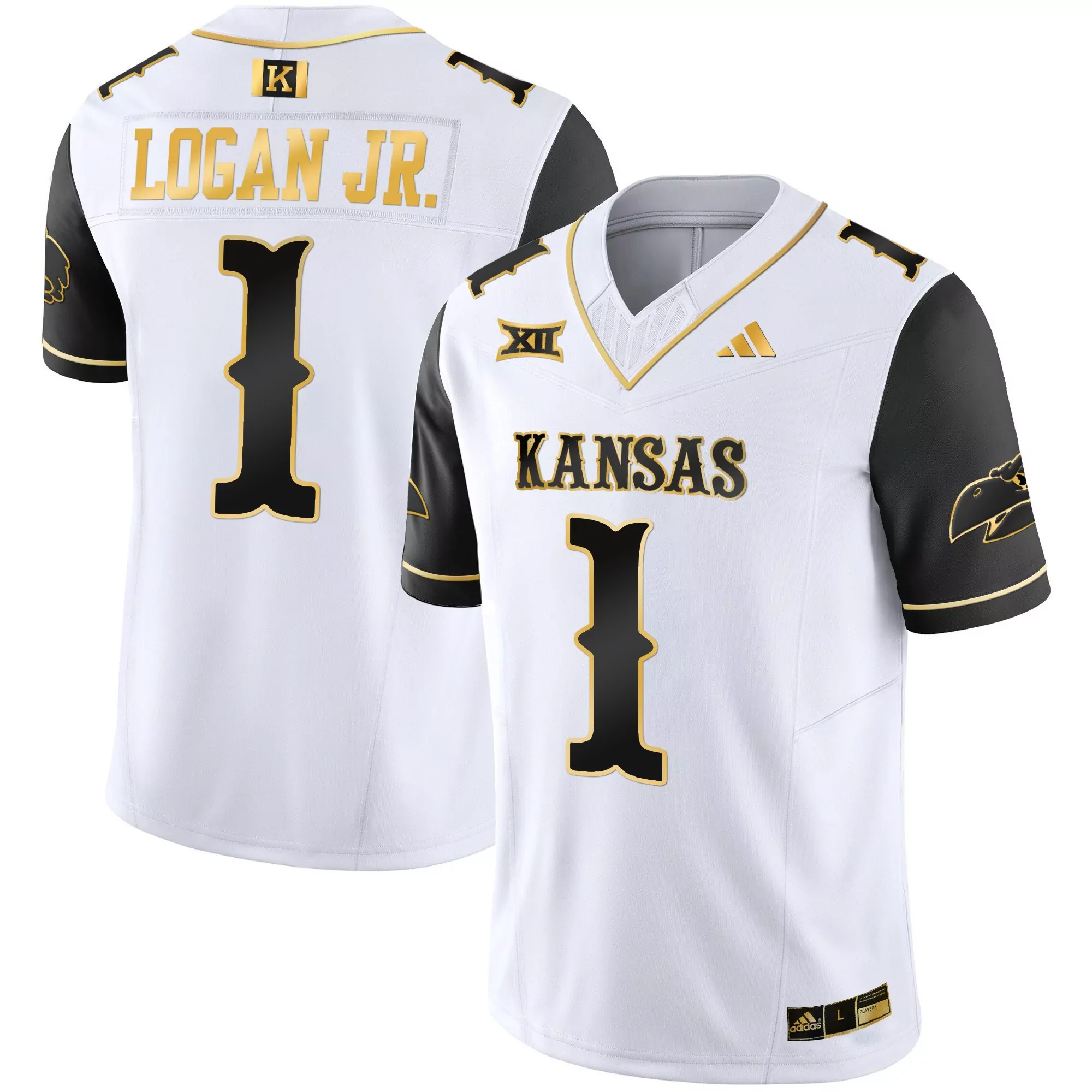 kenny logan jr black gold mens kansas jayhawks blackhawk gold vapor jersey all stitched