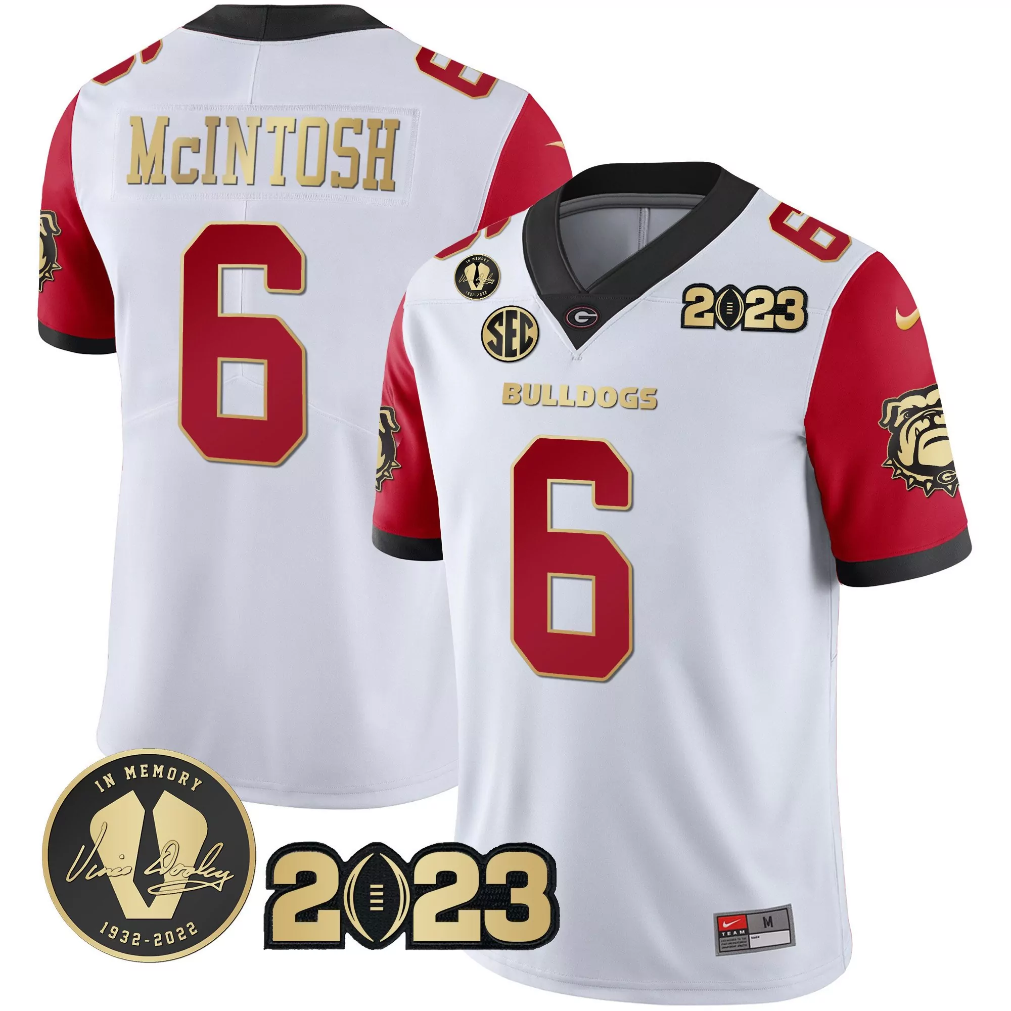 kenny mcintosh white limited mens georgia bulldogs checkerboard jersey all stitched