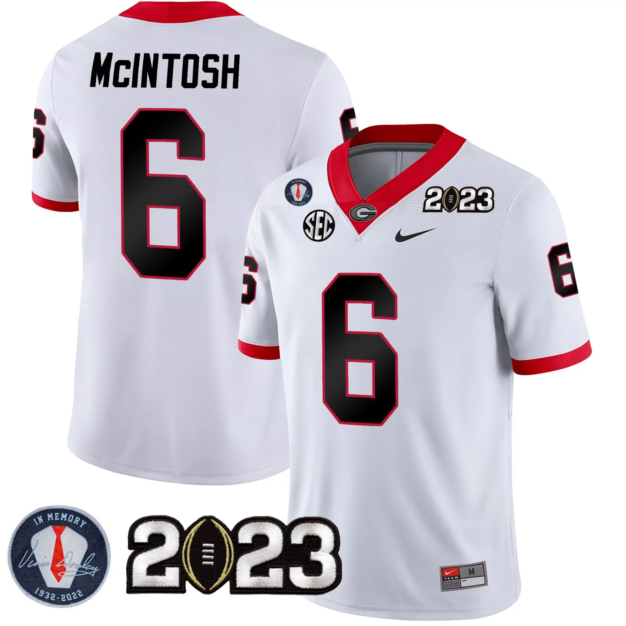 kenny mcintosh white limited mens georgia bulldogs checkerboard jersey all stitched